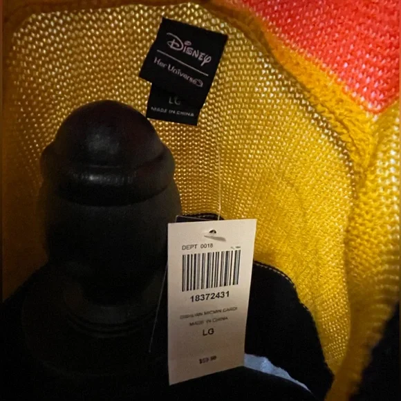 Her Universe Disney Halloween Striped Cardigan Sweater Women's Cozy Knit - Picture 4 of 5